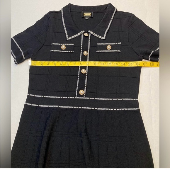 Alexia Admor Black Mini Dress with White Accents - Picture 7 of 9